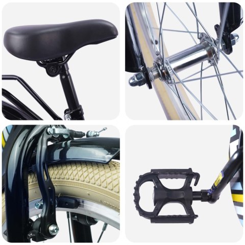 VidaXL Rower Dziecięcy 18 Cali dla dzieci w wieku 5-7 lat Czarny