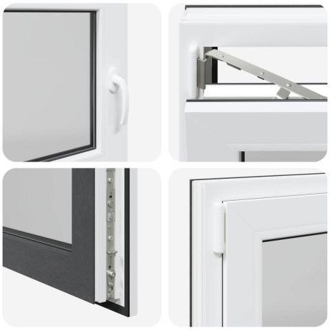 Okno piwniczne RISOR Antracyt 100 x 60 cm PVC i szkło