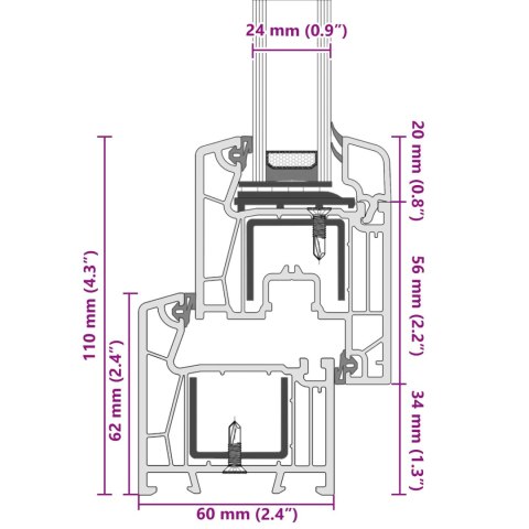 Okno piwniczne RISOR Antracyt 120 x 60 cm PVC i szkło