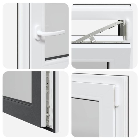 Okno piwniczne RISOR Antracyt 50 x 50 cm PVC i szkło