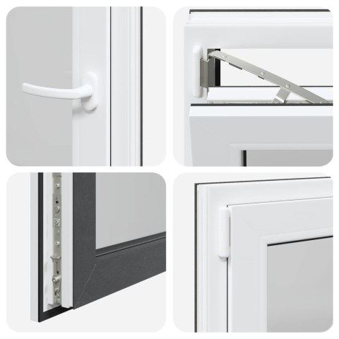 Okno piwniczne RISOR Antracyt 50 x 50 cm PVC i szkło