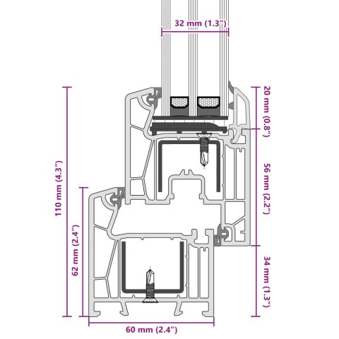 Okno piwniczne RISOR Antracyt 50 x 50 cm PVC i szkło