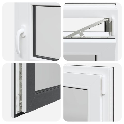 Okno piwniczne RISOR Antracyt 60 x 60 cm PVC i szkło