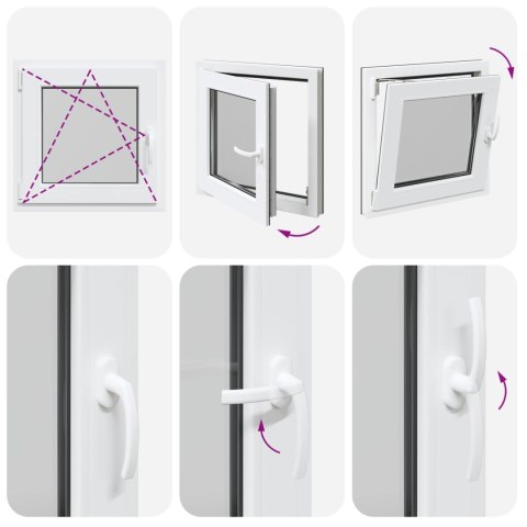 Okno piwniczne RISOR Antracyt 60 x 60 cm PVC i szkło