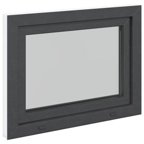 Okno piwniczne RISOR Antracyt 80 x 50 cm PVC i szkło