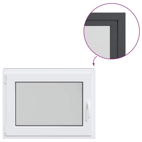 Okno piwniczne RISOR Antracyt 80 x 50 cm PVC i szkło