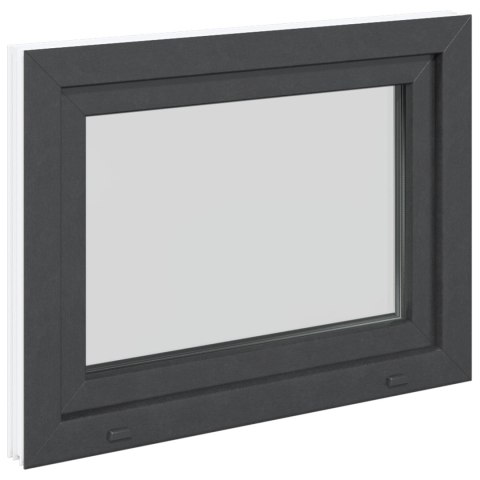 Okno piwniczne RISOR Antracyt 80 x 70 cm PVC i szkło