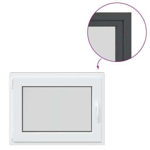 Okno piwniczne RISOR Antracyt 80 x 70 cm PVC i szkło