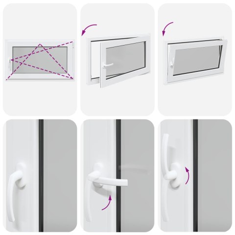 Okno piwniczne RISOR Biały 100 x 50 cm PVC i szkło