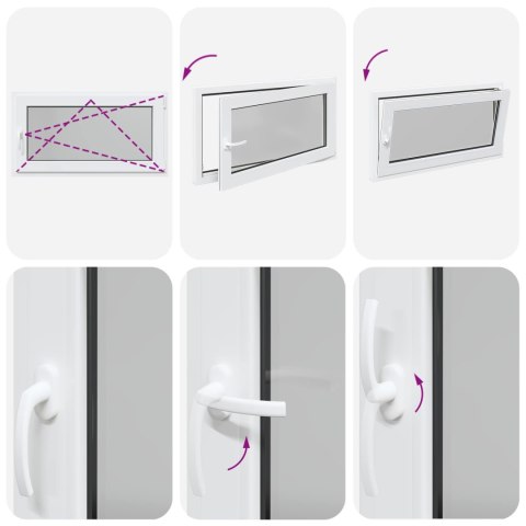 Okno piwniczne RISOR Biały 110 x 50 cm PVC i szkło