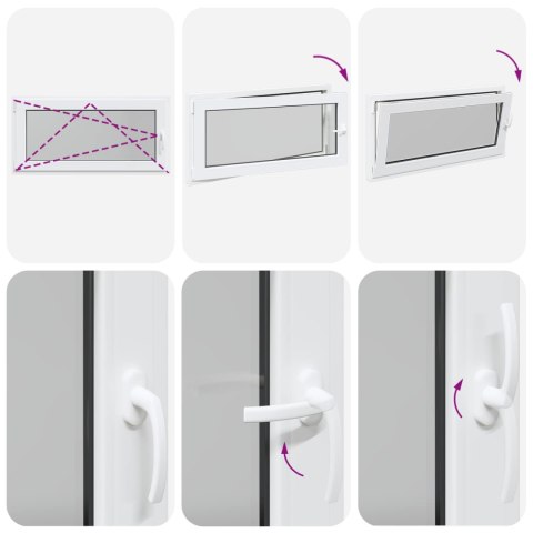 Okno piwniczne RISOR Biały 120 x 60 cm PVC i szkło