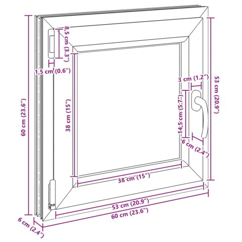 Okno piwniczne RISOR Biały 60 x 60 cm PVC i szkło