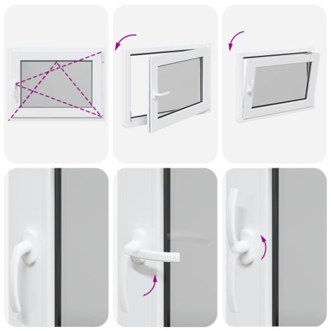 Okno piwniczne RISOR Biały 80 x 50 cm PVC i szkło