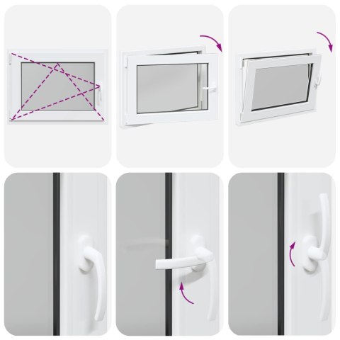 Okno piwniczne RISOR Biały 80 x 50 cm PVC i szkło