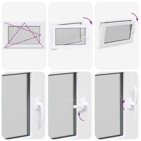 Okno piwniczne RISOR Biały 90 x 60 cm PVC i szkło