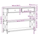 VidaXL Stół Konsolowy z szufladą z półką Stare drewno 100 x 28 x 75 cm