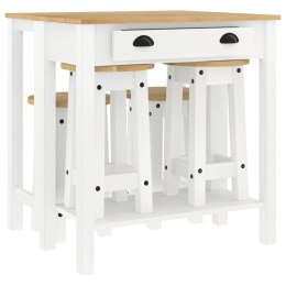 VidaXL 5-cz. zestaw mebli barowych, biały, lite drewno sosnowe