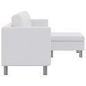 VidaXL Sofa 3-osobowa, skóra syntetyczna, biała