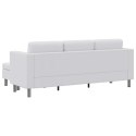 VidaXL Sofa 3-osobowa, skóra syntetyczna, biała