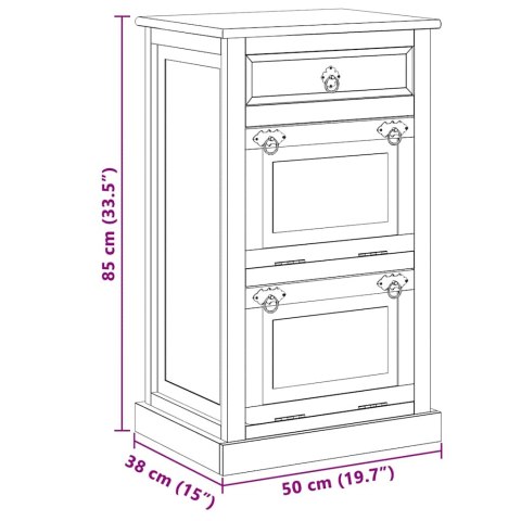 VidaXL Szafka na buty, 4-półki i szuflada, solidne drewno z odzysku