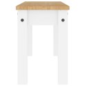 VidaXL Ławka stołowa PANAMA, biała, 105x30x45 cm, lite drewno sosnowe