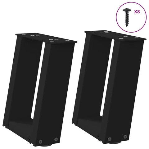 VidaXL Nogi do stolika kawowego w kształcie litery U 2 szt. Czarne 30x(30-31) cm Stal