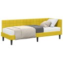 VidaXL Rama Łóżka Narożnego z Materacem 2 pcs Żółty Aksamit