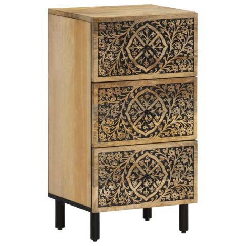 KOMODA Z LITEGO DREWNA MANGO RĘCZNIE RZEŹBIONA RETRO 40X33X75CM SZAFKA LOFT