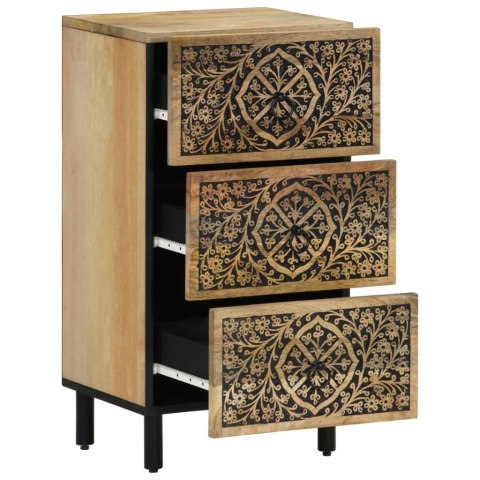 KOMODA Z LITEGO DREWNA MANGO RĘCZNIE RZEŹBIONA RETRO 40X33X75CM SZAFKA LOFT