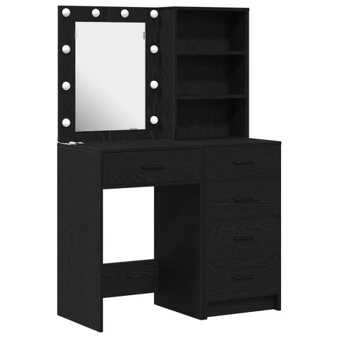 TOALETKA 2 PCS CZARNY 50X41X135CM MATERIAŁ DREWNOPOCHODNY