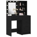 TOALETKA 2 PCS CZARNY 50X41X135CM MATERIAŁ DREWNOPOCHODNY