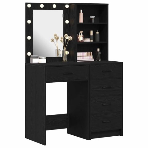 TOALETKA 2 PCS CZARNY 50X41X135CM MATERIAŁ DREWNOPOCHODNY