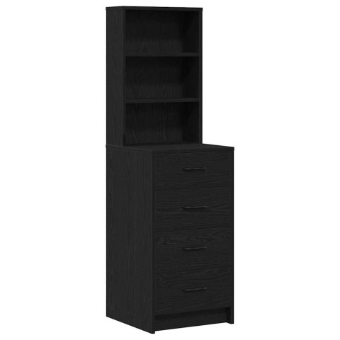 TOALETKA 2 PCS CZARNY 50X41X135CM MATERIAŁ DREWNOPOCHODNY