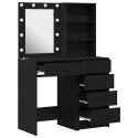 TOALETKA 2 PCS CZARNY 50X41X135CM MATERIAŁ DREWNOPOCHODNY