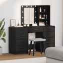 TOALETKA 3 PCS CZARNY 40X41X135CM MATERIAŁ DREWNOPOCHODNY