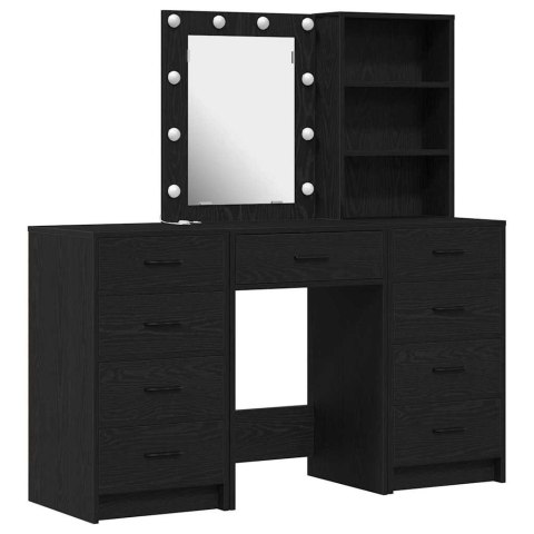 TOALETKA 3 PCS CZARNY 40X41X135CM MATERIAŁ DREWNOPOCHODNY