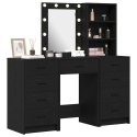 TOALETKA 3 PCS CZARNY 40X41X135CM MATERIAŁ DREWNOPOCHODNY