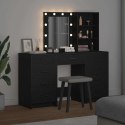 TOALETKA 3 PCS CZARNY 40X41X135CM MATERIAŁ DREWNOPOCHODNY