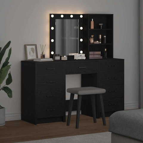 TOALETKA 3 PCS CZARNY 40X41X135CM MATERIAŁ DREWNOPOCHODNY