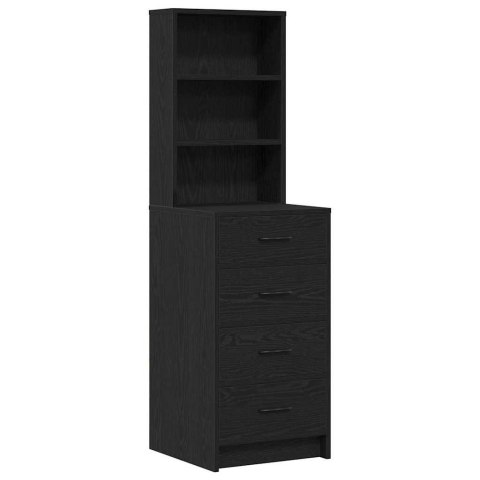 TOALETKA 3 PCS CZARNY 40X41X135CM MATERIAŁ DREWNOPOCHODNY