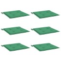 VidaXL Poduszki na krzesła ogrodowe, 6 szt., zielone, 40x40x4 cm