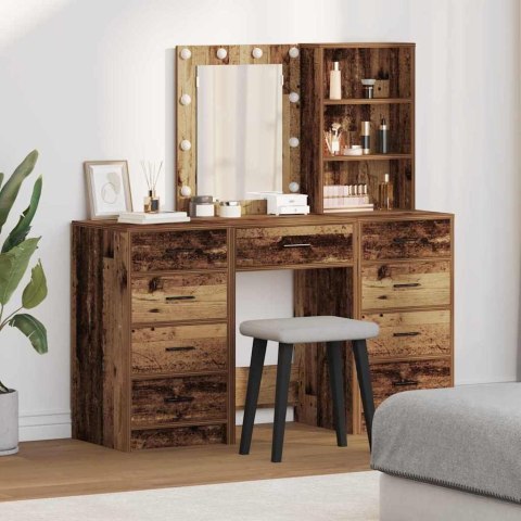 TOALETKA 3 PCS BRĄZOWA 40X41X135CM MATERIAŁ DREWNOPOCHODNY