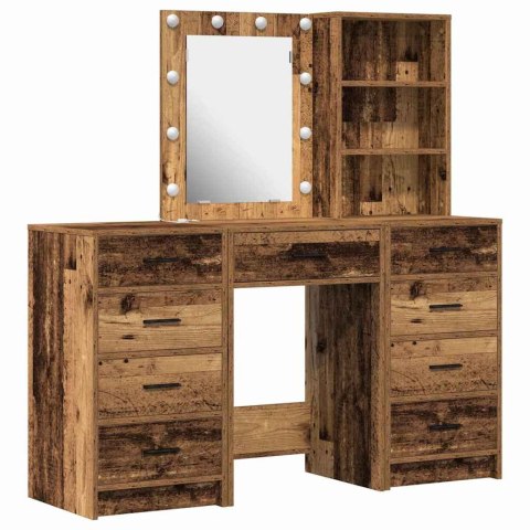 TOALETKA 3 PCS BRĄZOWA 40X41X135CM MATERIAŁ DREWNOPOCHODNY