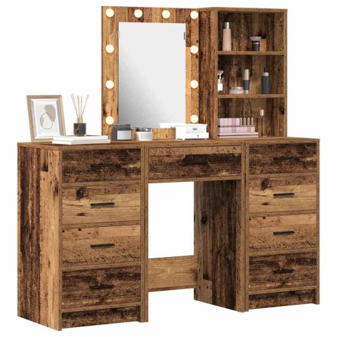 TOALETKA 3 PCS BRĄZOWA 40X41X135CM MATERIAŁ DREWNOPOCHODNY