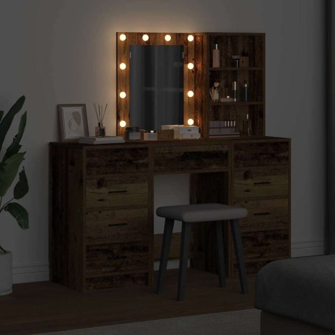 TOALETKA 3 PCS BRĄZOWA 40X41X135CM MATERIAŁ DREWNOPOCHODNY