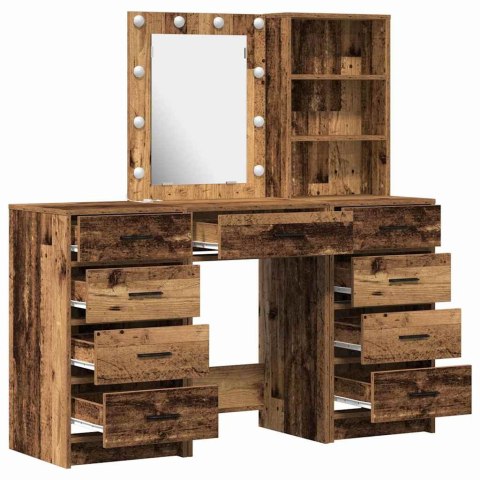 TOALETKA 3 PCS BRĄZOWA 40X41X135CM MATERIAŁ DREWNOPOCHODNY