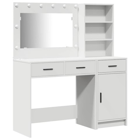 TOALETKA Z SZUFLADĄ Z PÓŁKĄ 2 PCS BIAŁA MATERIAŁ DREWNOPOCHODNY