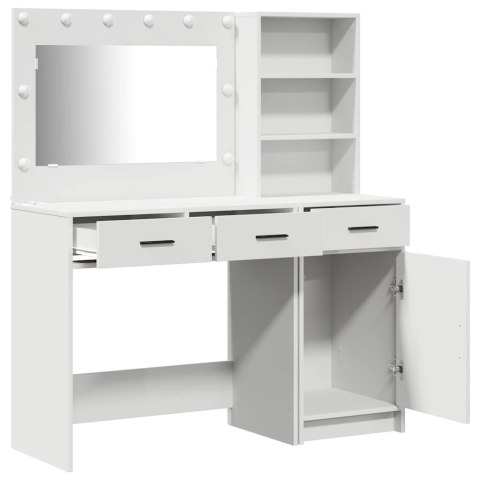 TOALETKA Z SZUFLADĄ Z PÓŁKĄ 2 PCS BIAŁA MATERIAŁ DREWNOPOCHODNY