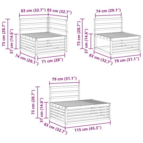 VidaXL Zestaw sof na zewnątrz 4 Sztuka Naturalny Lite Drewno Akacji