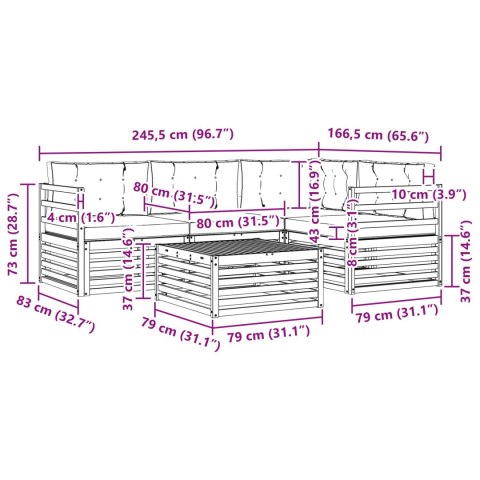 ZESTAW SOF NA ZEWNĄTRZ Z PODUSZKĄ 5 EL. NATURALNY I BEŻOWY